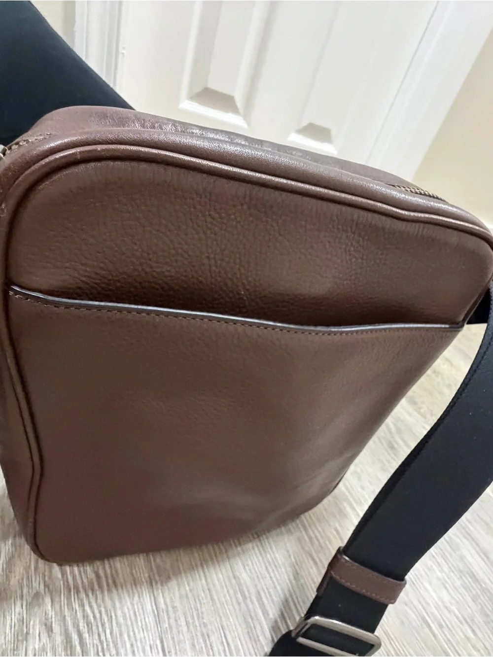 Vintage COACH Purse Crossbody Messenger Bag Dark Brown Leather